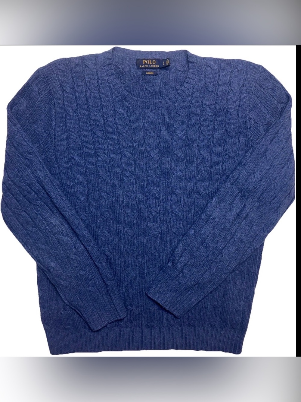 Ralf Lauren Mens Polo kablenit Cachemere Sweater size Large